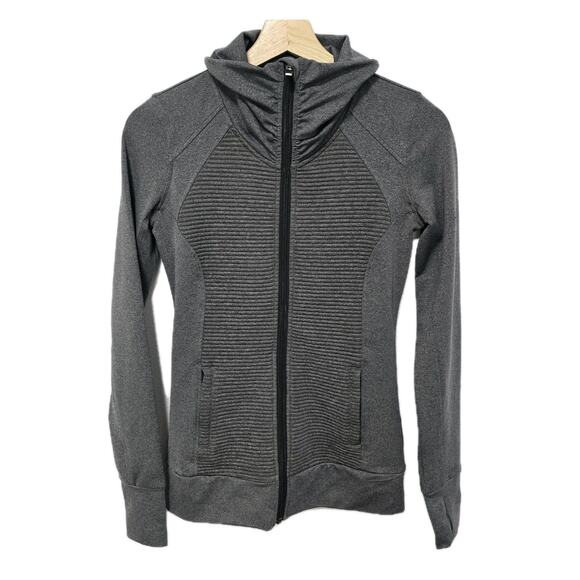 Athleta Stretch and Release Funnel Neck Zip Up Athletic Jacket Gray Size XXS - Picture 1 of 5